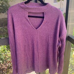 V shape cut out sweater top 2X